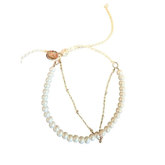 Pura Vida 2 Bracelet Set Gold Beads Pearl Beach‎ Boho Casual Classic - Picture 3 of 5
